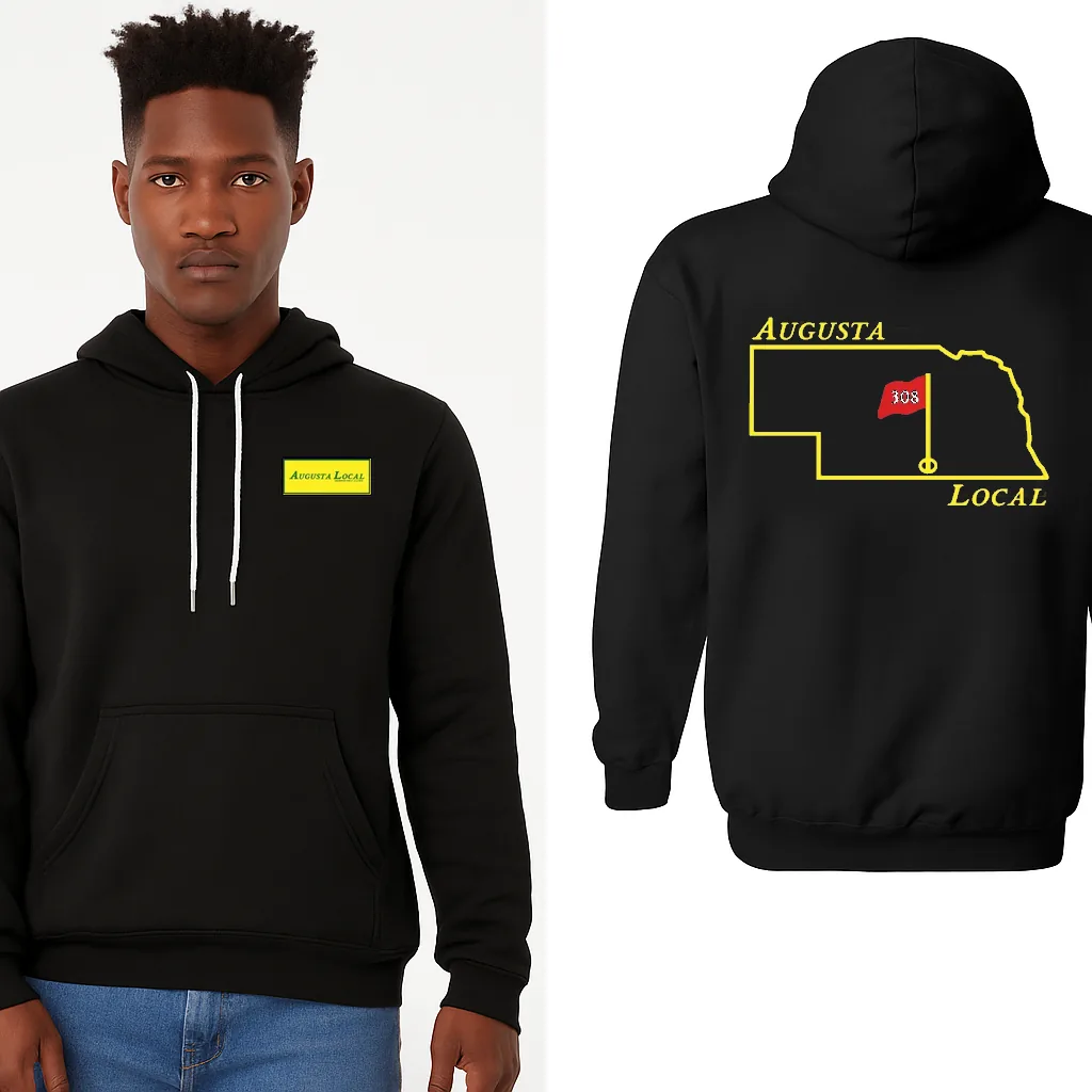 Augusta Local 308 hoodie, front and back