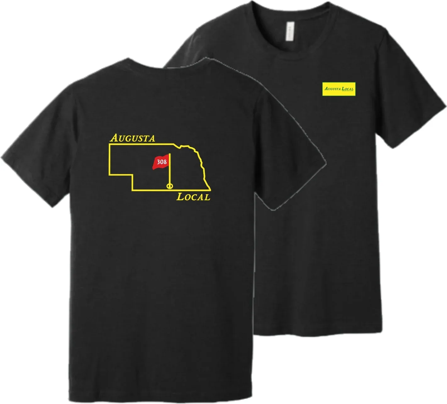 Augusta Local 308 t-shirt, front and back